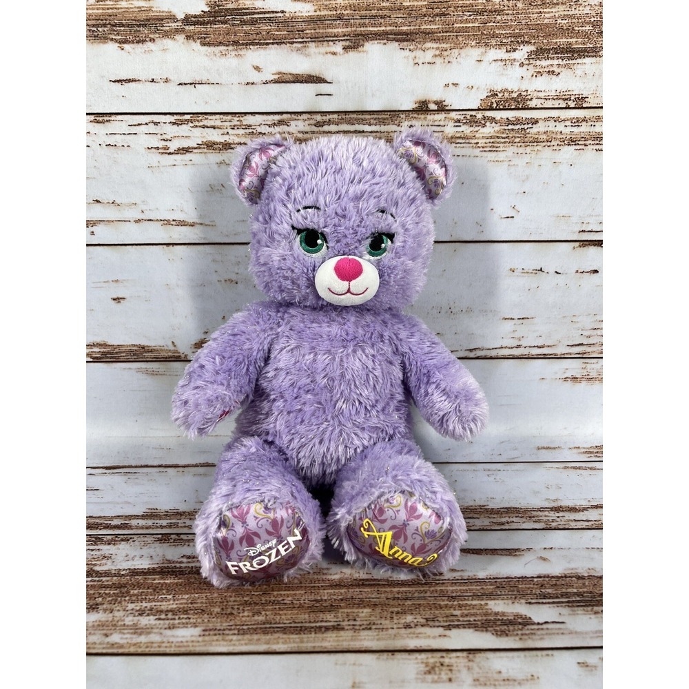 Build-A-Bear Workshop Disney Frozen Anna Purple Sparkly Plush Bear 17"
